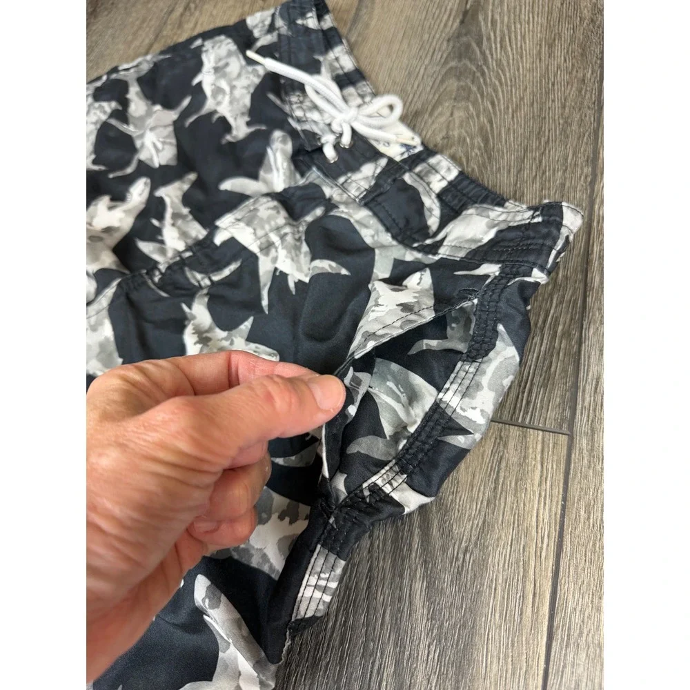 Trunks Surf Swim Co Shark Camo Board Shorts Black Gray Medium Mens Swim Trunks